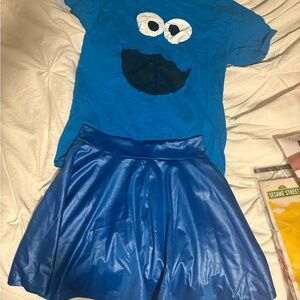 Blue Cookie Monster DIY Costume T-Shirt and Skirt Set
